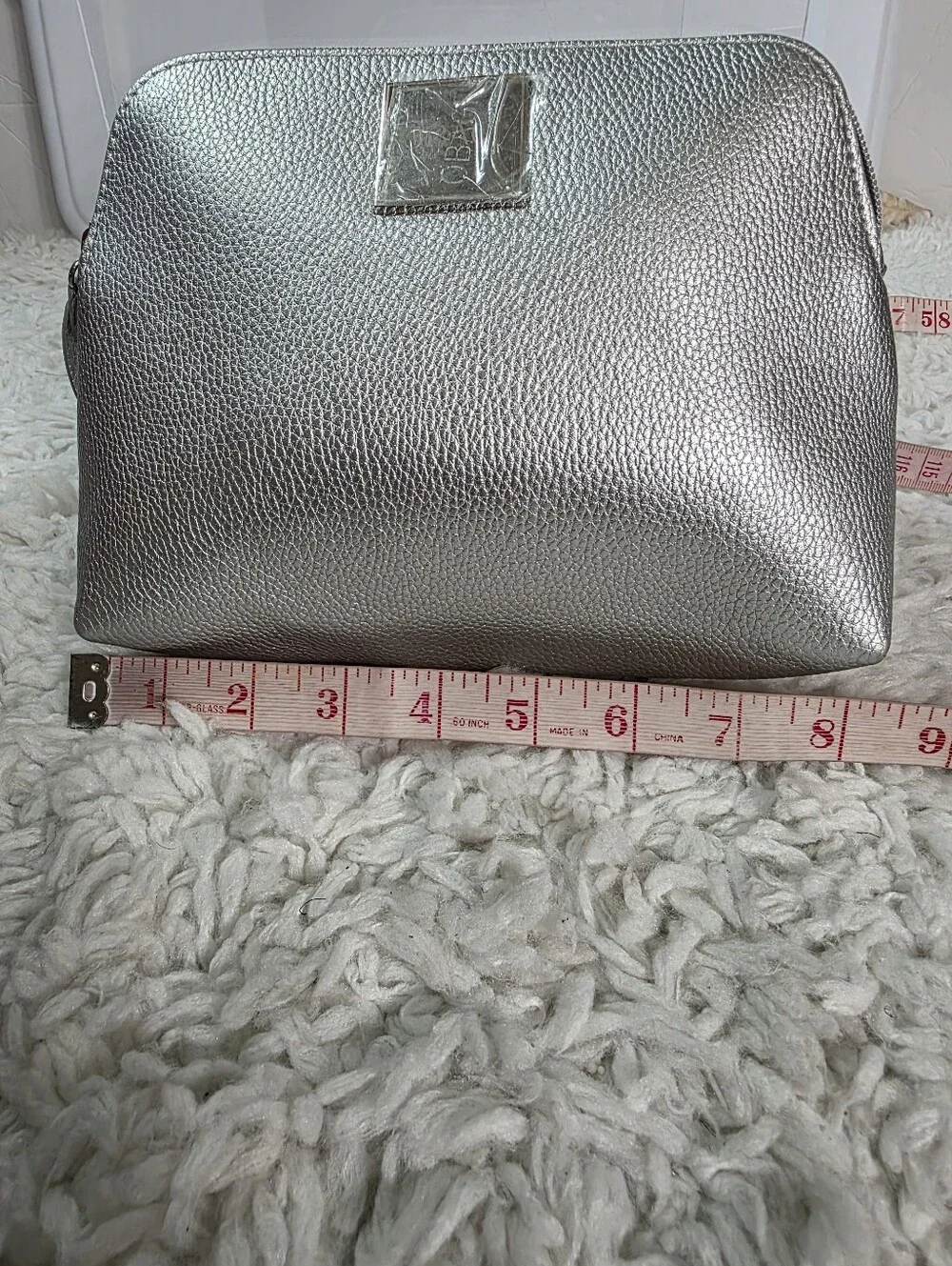 Obagi Silver Metallic Cosmetic Case Bag